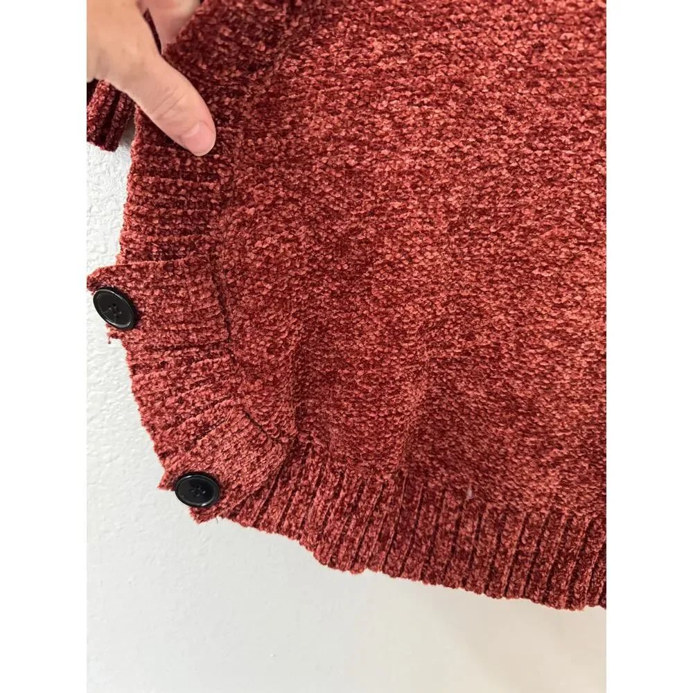 Soft Surroundings Cowl Neck Knit‎ Sweater Button Accents Size Medium